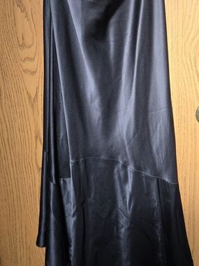 Lauren Ralph Lauren Navy Satin High-Low Skirt